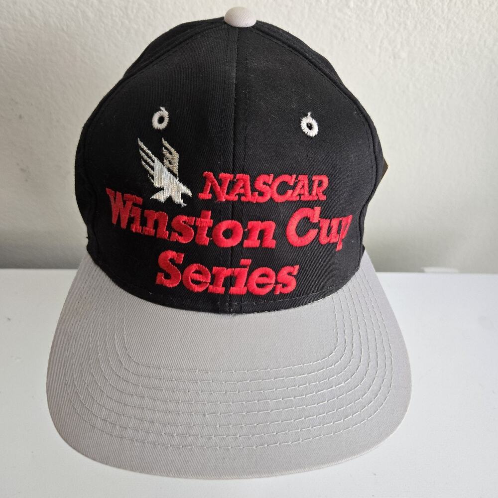 Nascar Winston Cup Series Snapback‎ Black Red YoungAn Hat Rope Vintage 90s NWT